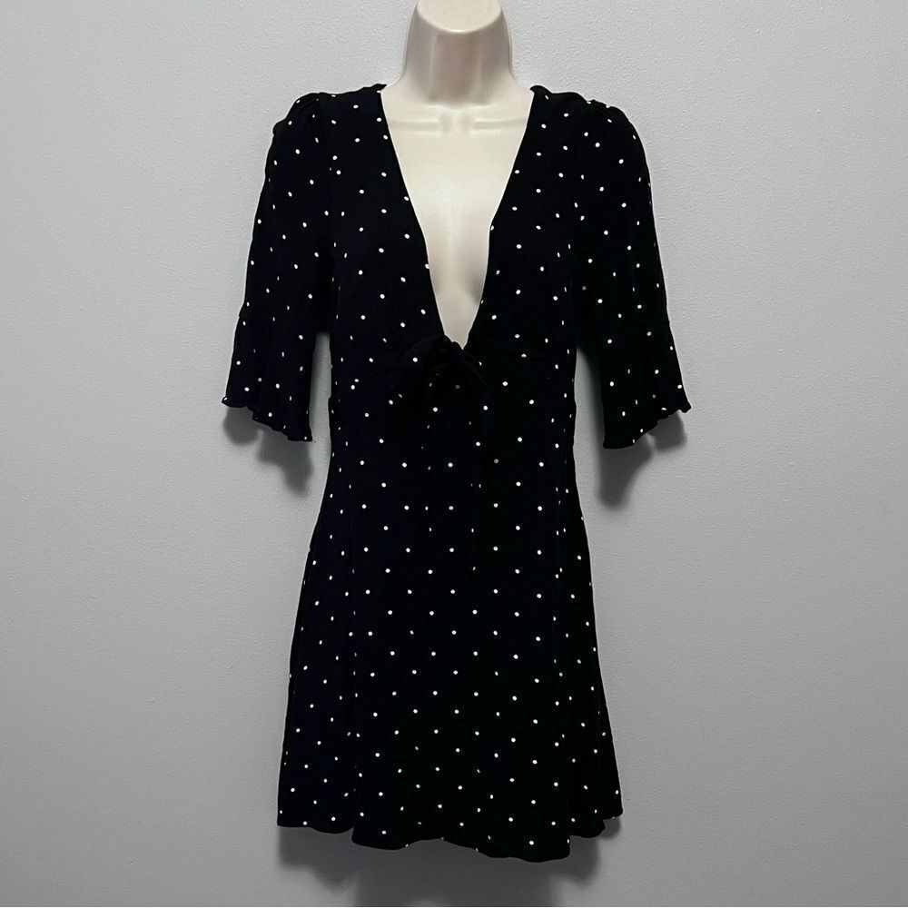 Free People Black/White Polka Dot Dress Size 4